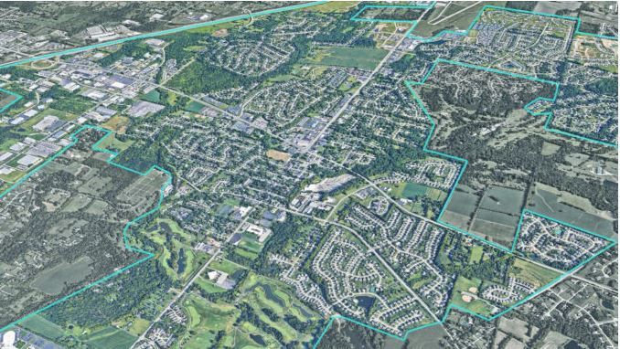 Arial view of Springboro