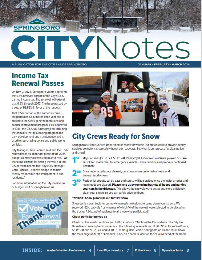 Jan - March 2024 City Notes cover photo
