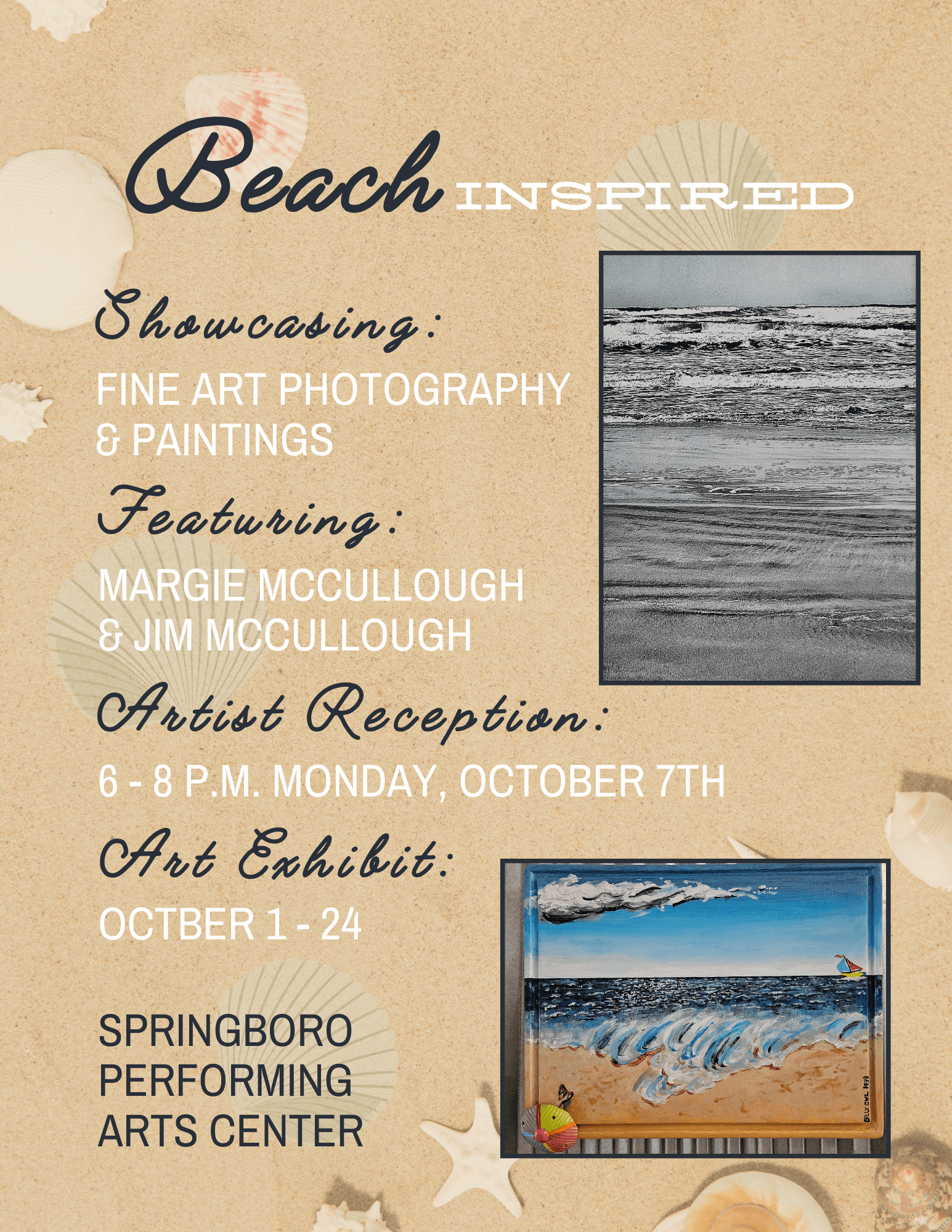 Beach Inspired art show flyer