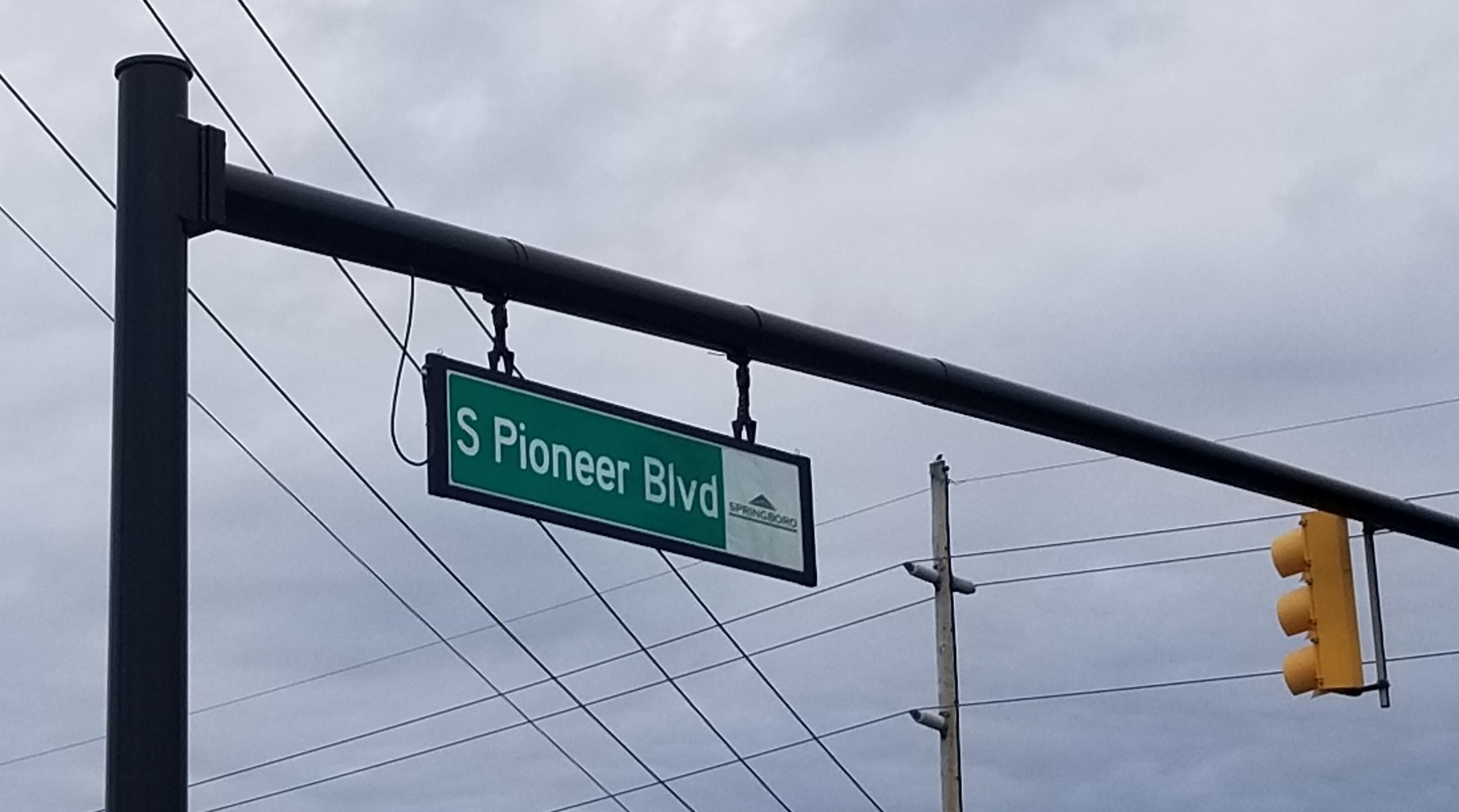 south pioneer sign